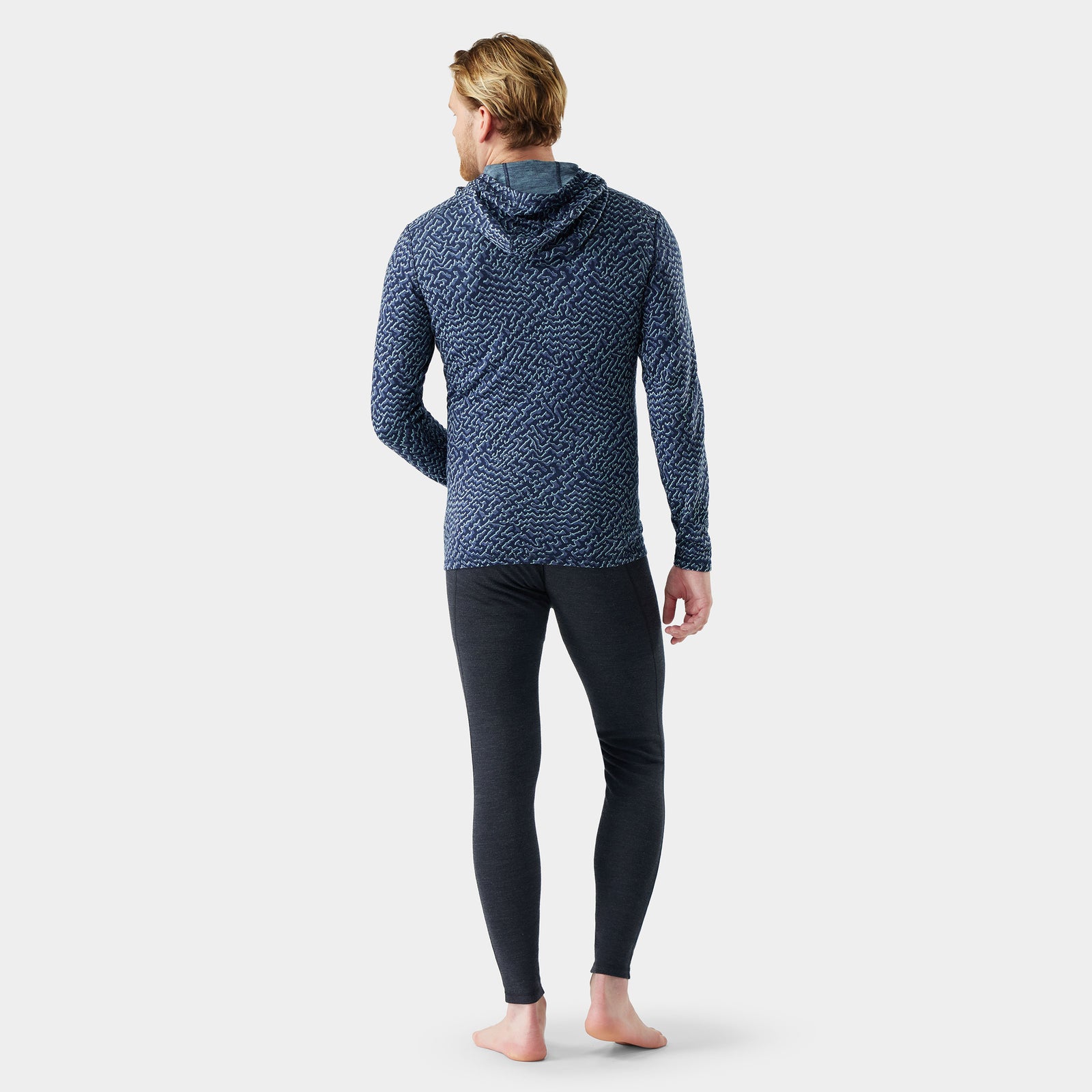 Men's Classic Thermal Merino Base Layer Hoodie Charcoal-Honey Gold - ver - 2