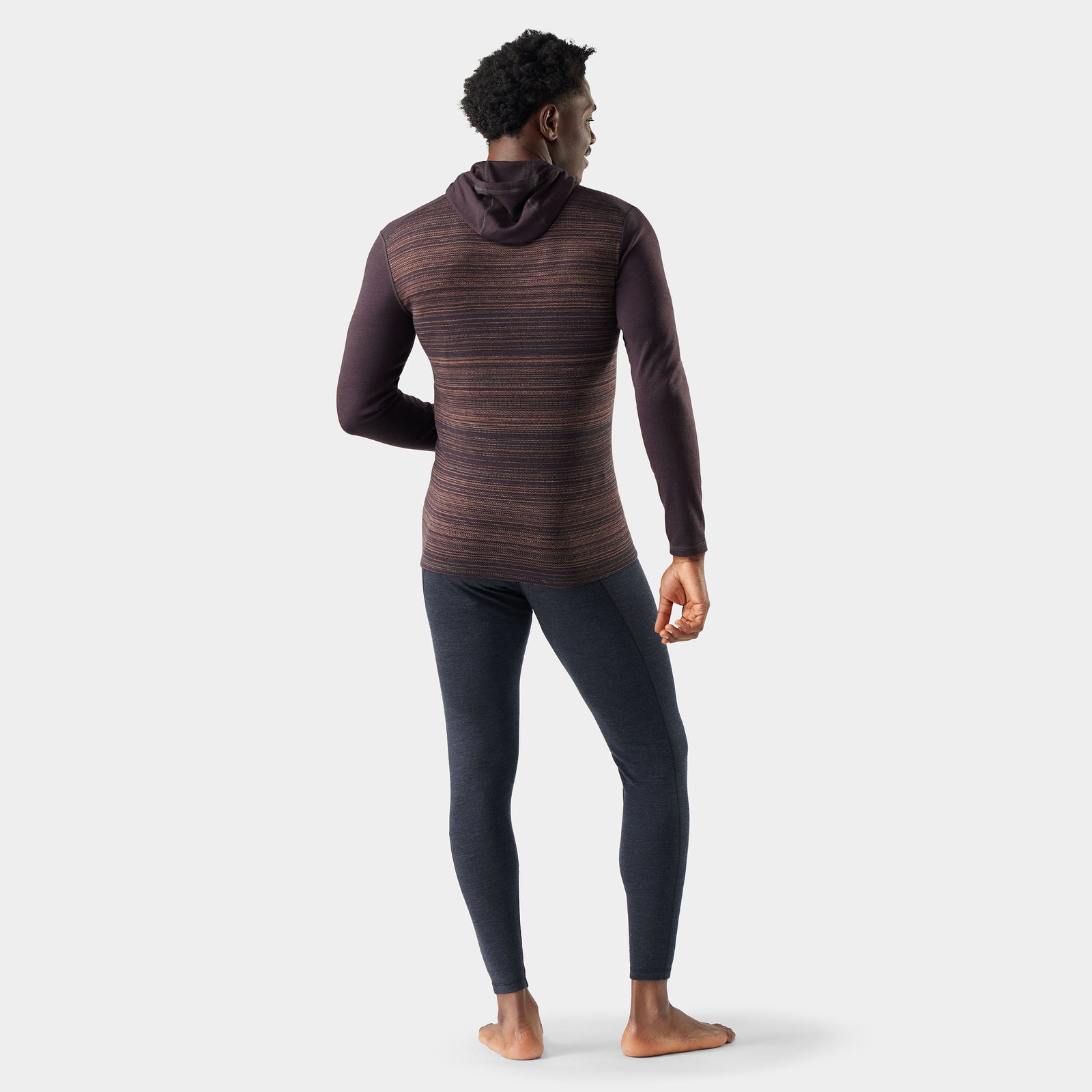 Men's Classic Thermal Merino Base Layer Hoodie Charcoal-Honey Gold - ver - 2