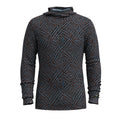 Men's Classic Thermal Merino Base Layer Hoodie Boxed Charcoal Linear Peaks - ver - 27