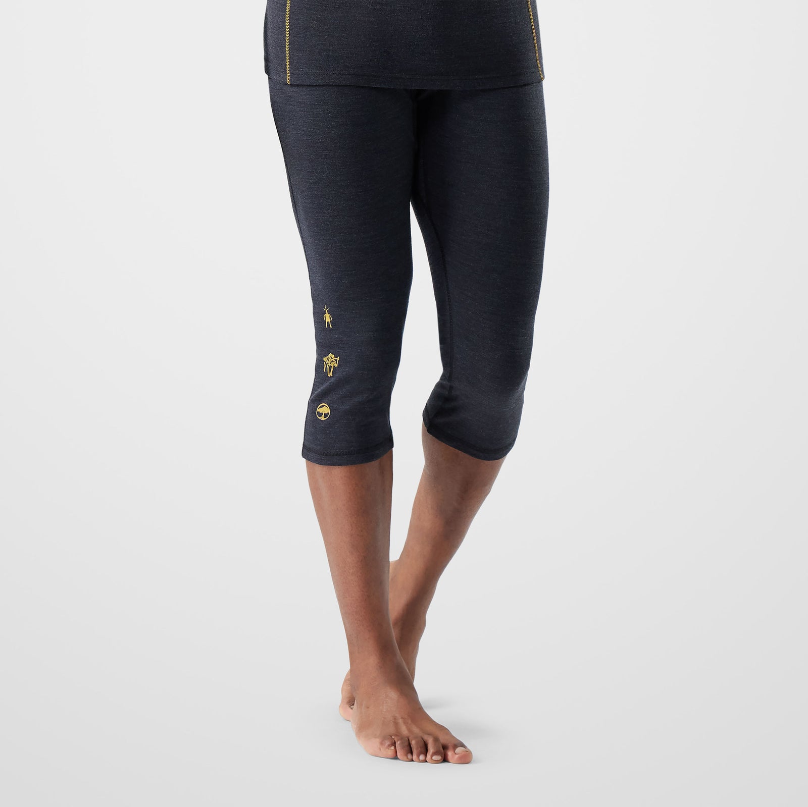 Men's Classic Thermal Merino Base Layer 3/4 Bottom Black - ver - 4