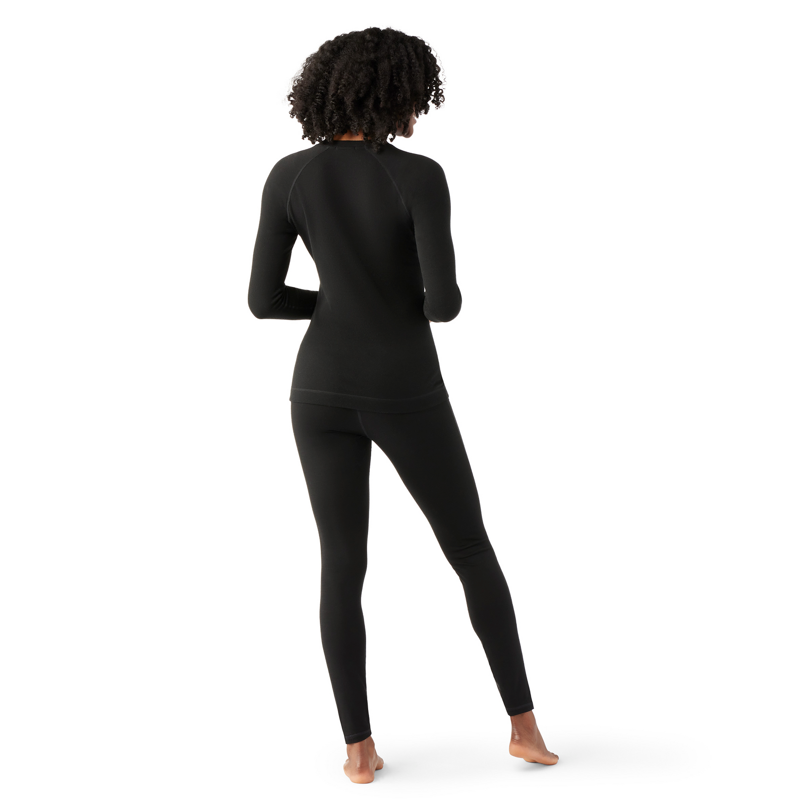 Women's Classic Thermal Merino Base Layer Crew Black Deco Floral - ver - 2