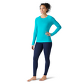 Women's Classic Thermal Merino Base Layer Crew Nightfall Blue Heather - ver - 129