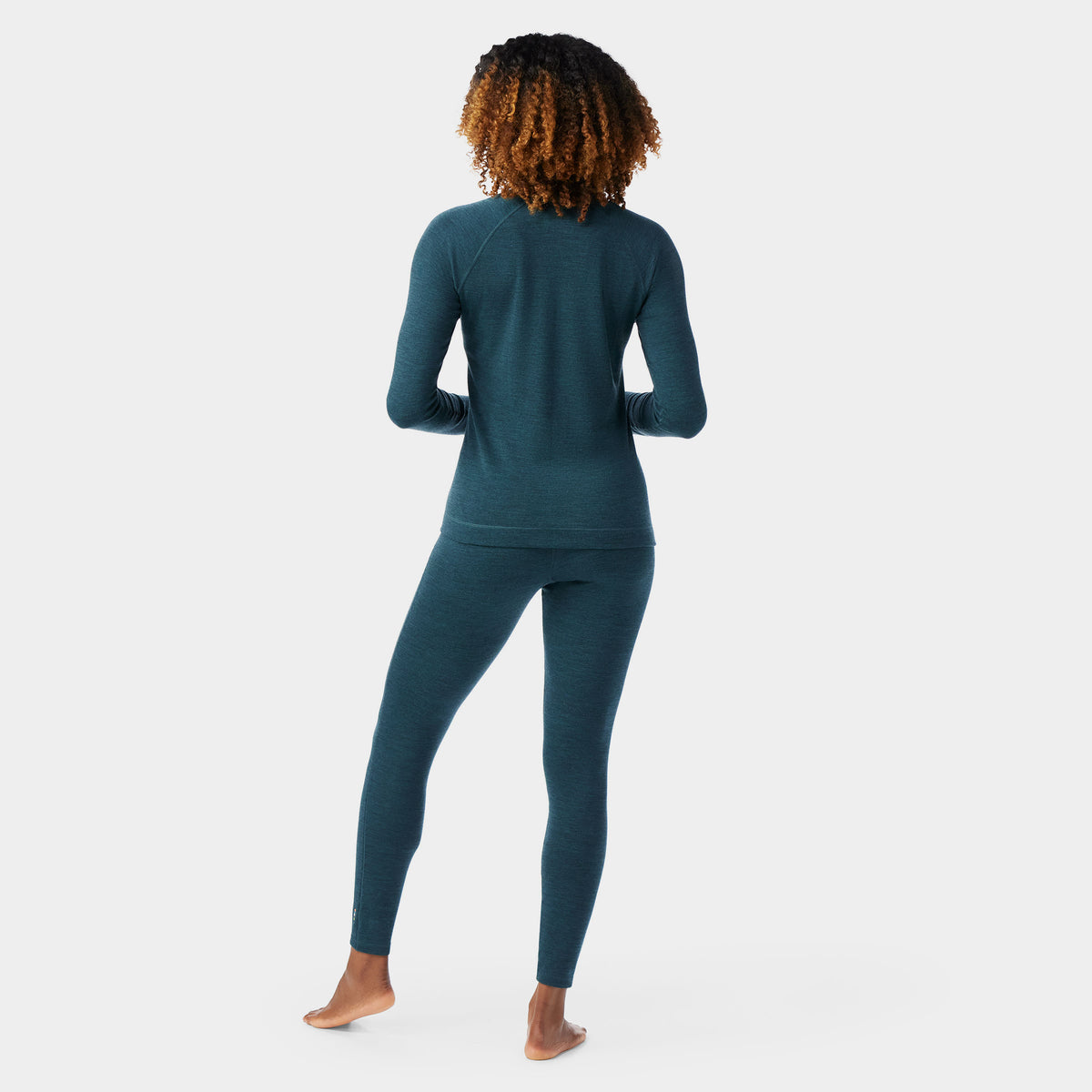 Women's Classic Thermal Merino Base Layer Crew Twilight Blue Heather - 2