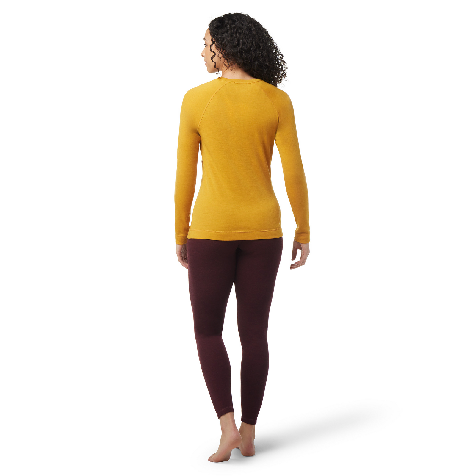 Women's Classic Thermal Merino Base Layer Crew Black Deco Floral - ver - 3
