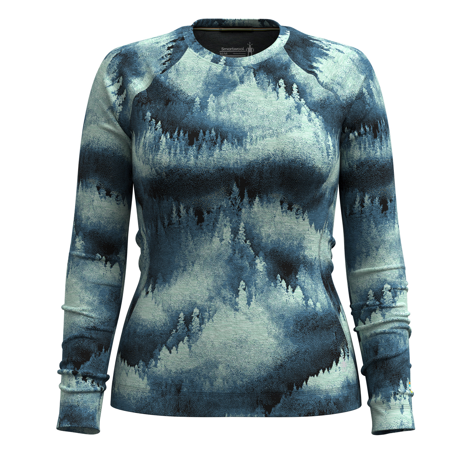 Women's Classic Thermal Merino Base Layer Crew Nightfall Blue Heather - ver - 3