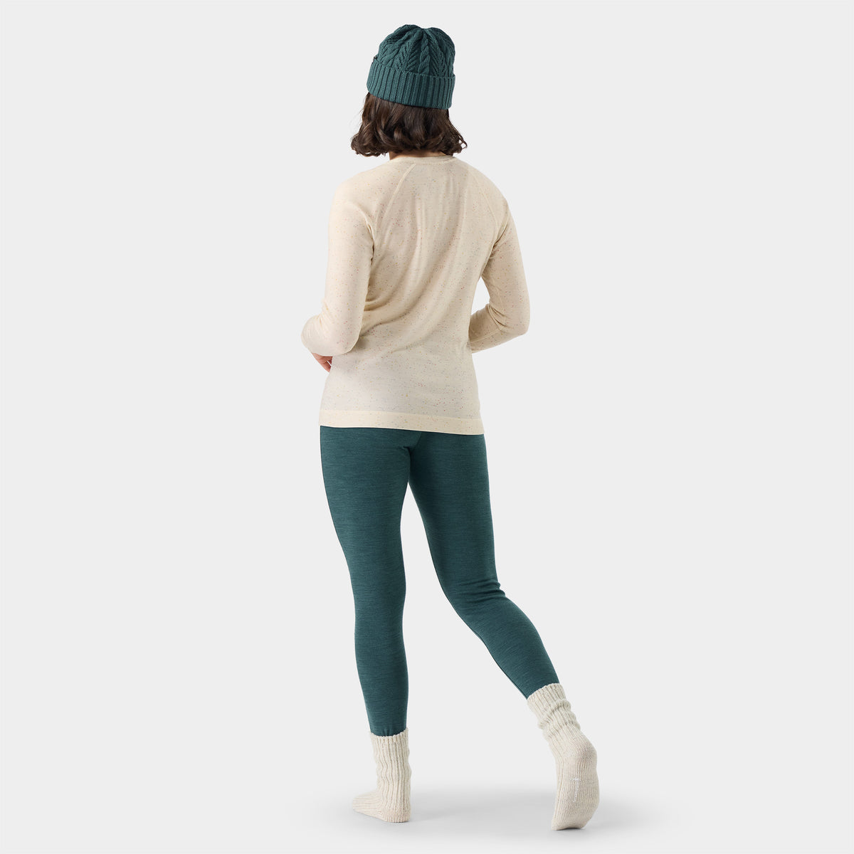 Women's Classic Thermal Merino Base Layer Crew Almond Donegal - 2