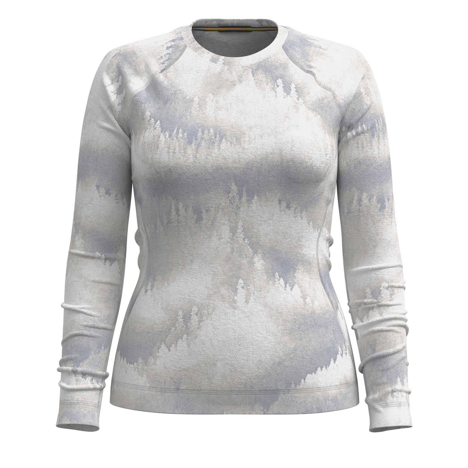 Women's Classic Thermal Merino Base Layer Crew Black Deco Floral - ver - 3