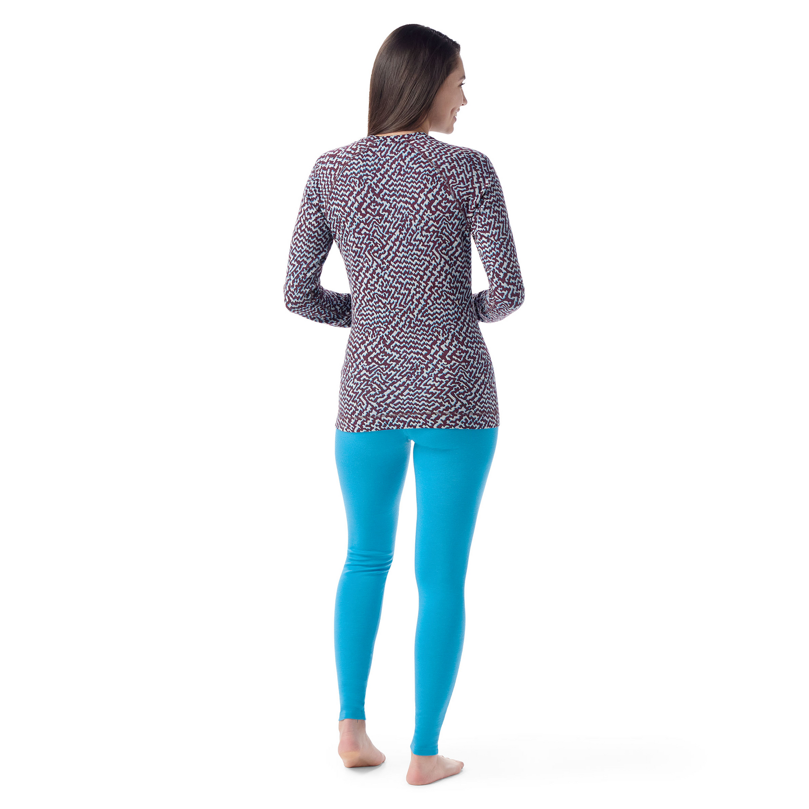 Women's Classic Thermal Merino Base Layer Crew Twilight Blue Heather - ver - 2