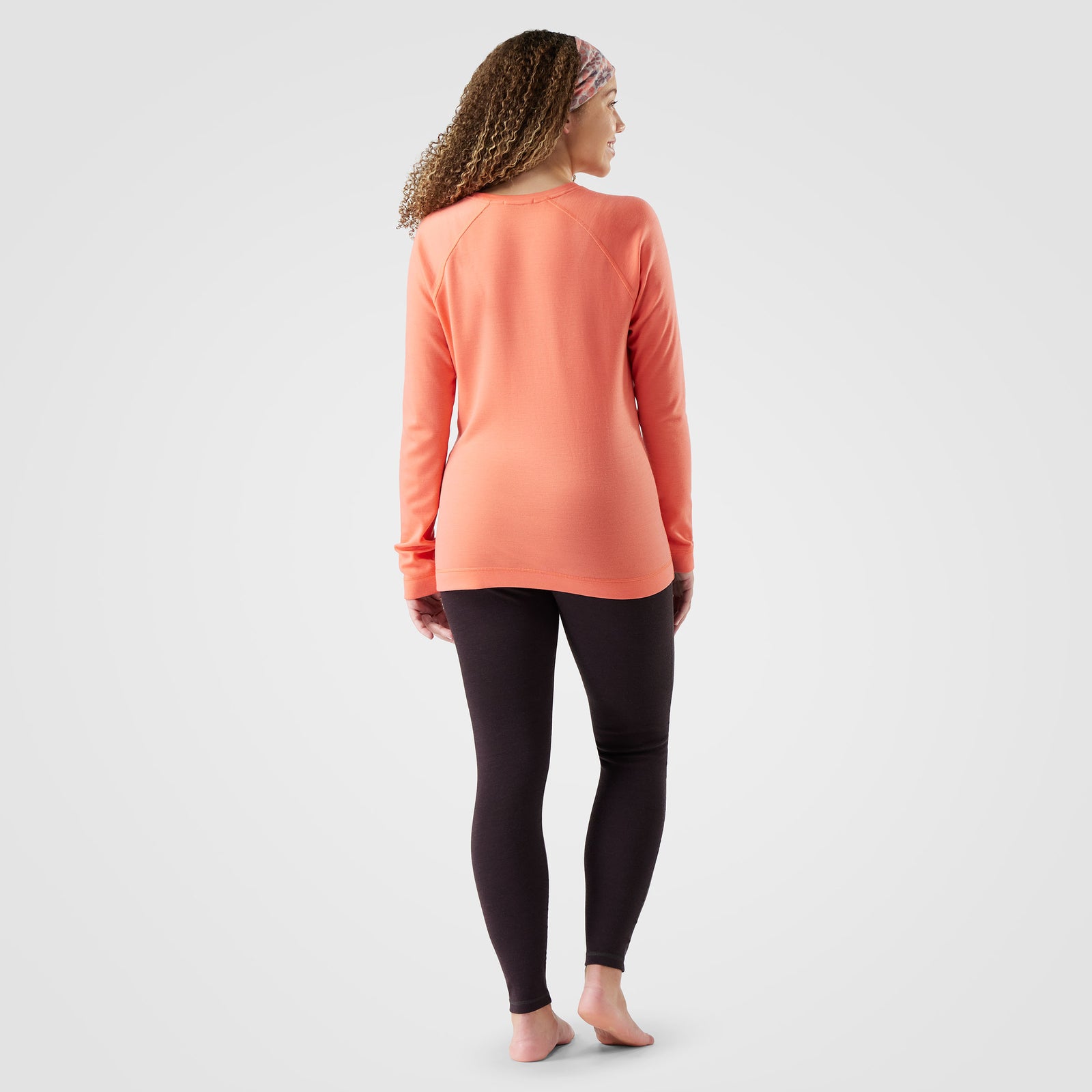 Women's Classic Thermal Merino Base Layer Crew Black Deco Floral - ver - 6
