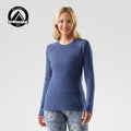 Women's Classic Thermal Merino Base Layer Crew Nightfall Blue Heather - ver - 1