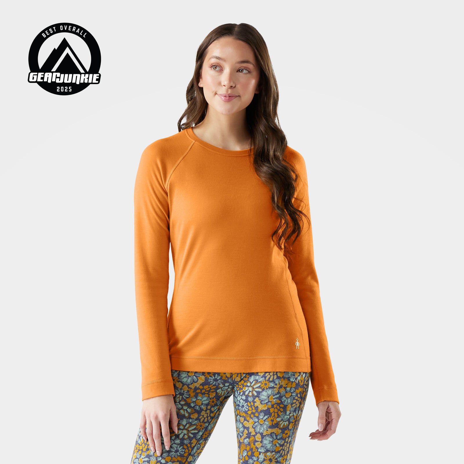 Women's Classic Thermal Merino Base Layer Crew Autumn Sun - ver - 1