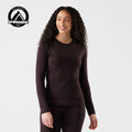 Women's Classic Thermal Merino Base Layer Crew Black Deco Floral - ver - 1