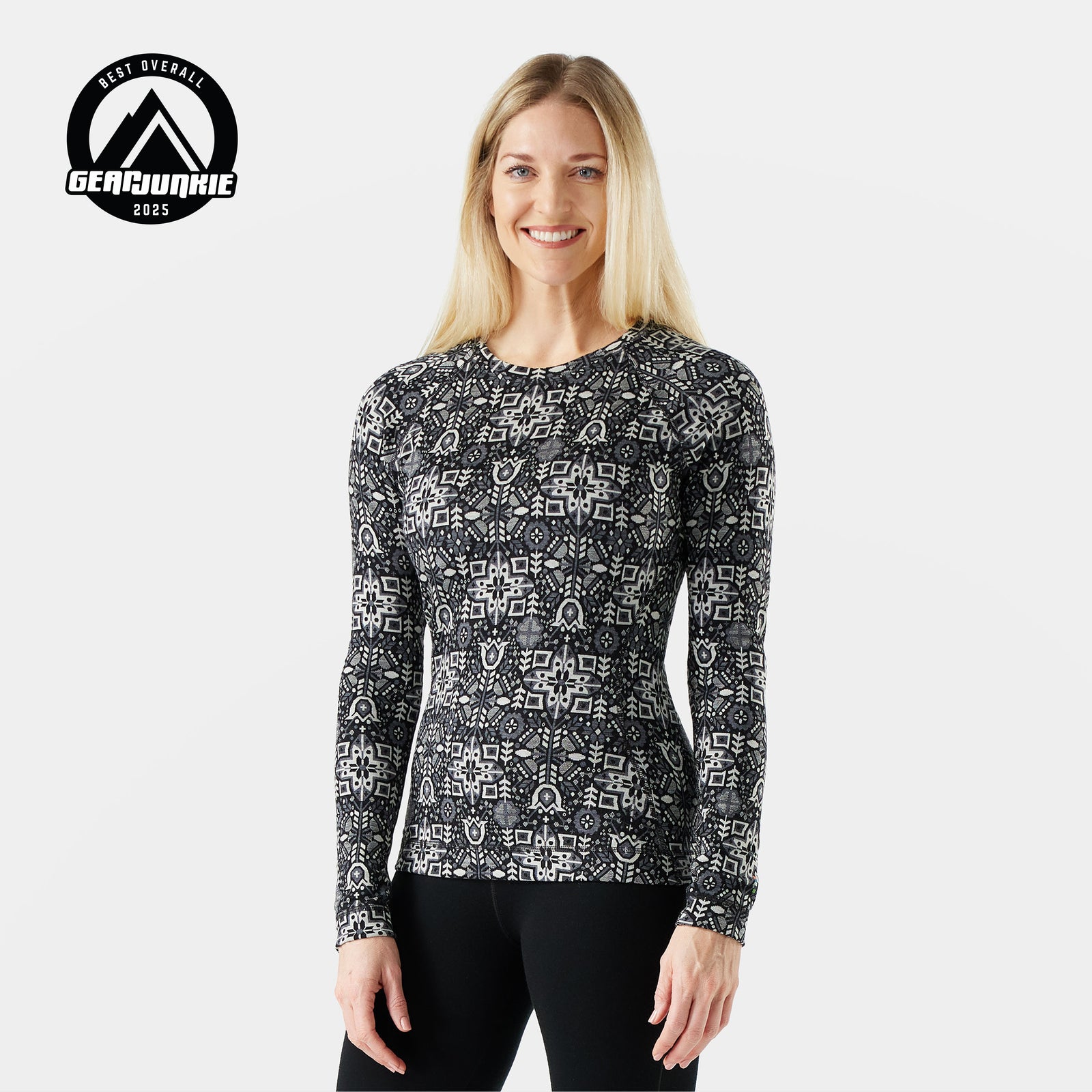 Women's Classic Thermal Merino Base Layer Crew Autumn Sun - ver - 1