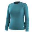 Women's Classic Thermal Merino Base Layer Crew Nightfall Blue Heather - ver - 105