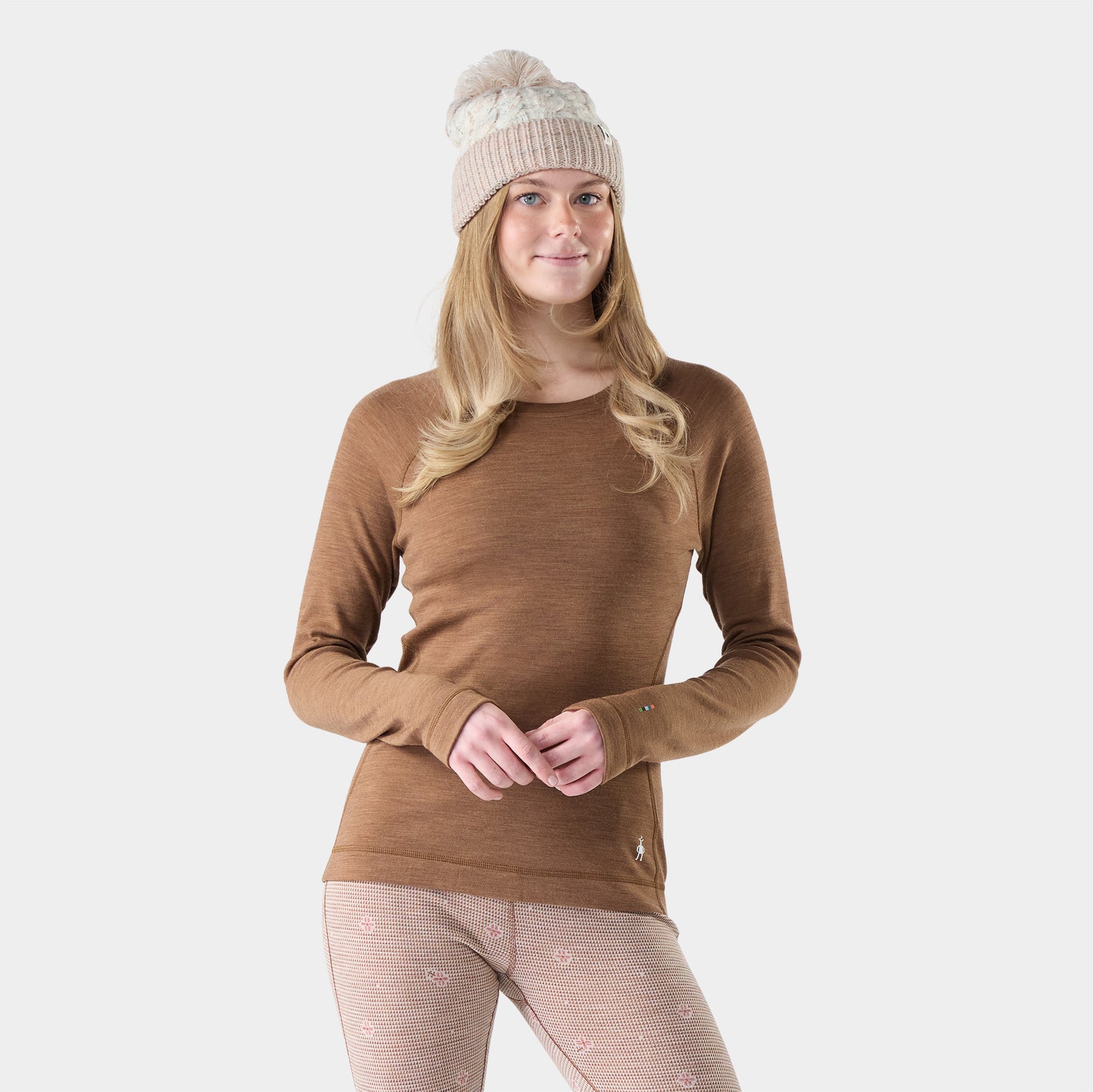 Women's Classic Thermal Merino Base Layer Crew Twilight Blue Heather - ver - 1