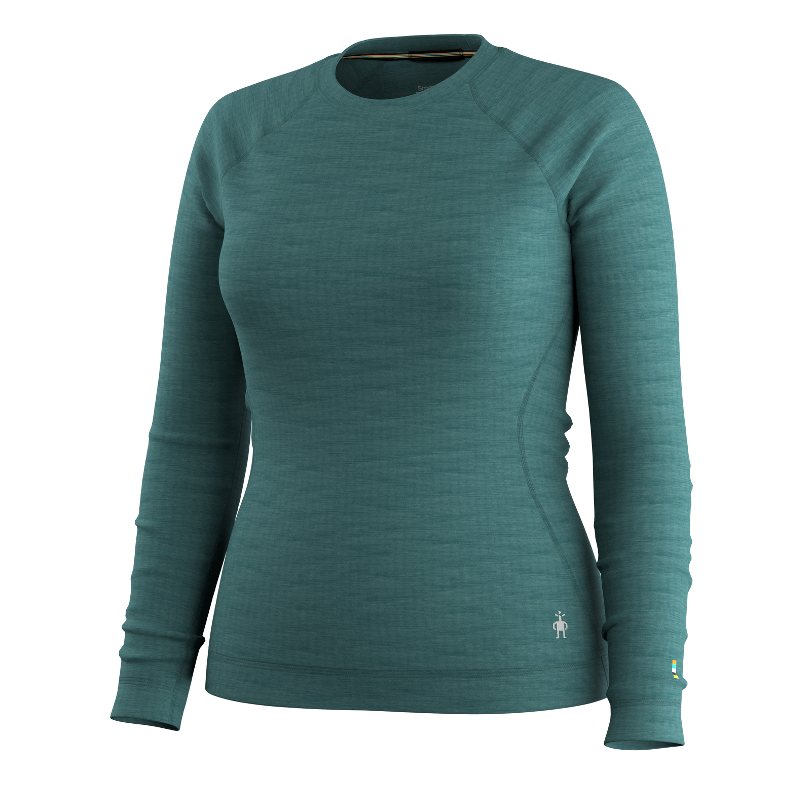 Women's Classic Thermal Merino Base Layer Crew Dark Teal Heather - ver - 3
