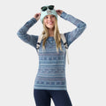Women's Classic Thermal Merino Base Layer Crew Twilight Blue Heather - ver - 9