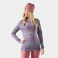 Women's Classic Thermal Merino Base Layer Crew Twilight Blue Heather - ver - 25
