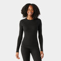 Women's Classic Thermal Merino Base Layer Crew Pacific Blue Floral - ver - 1
