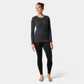 Women's Classic Thermal Merino Base Layer Crew Pacific Blue Floral - ver - 24