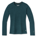 Women's Classic Thermal Merino Base Layer Crew Pacific Blue Floral - ver - 15