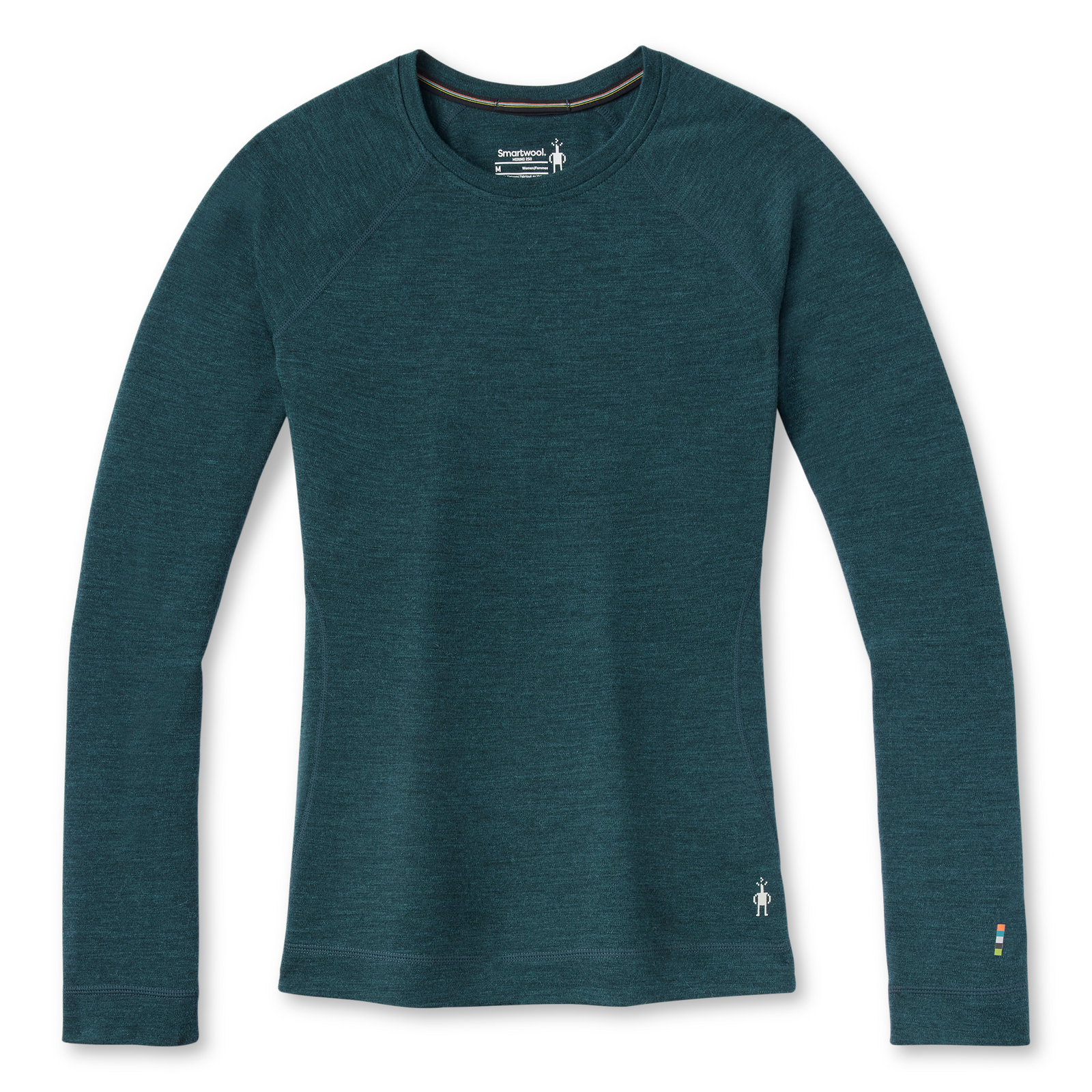 Women's Classic Thermal Merino Base Layer Crew Pacific Blue Floral - ver - 3