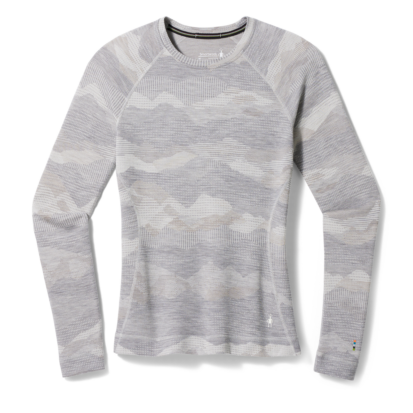 Women's Classic Thermal Merino Base Layer Crew Pacific Blue Floral - ver - 4