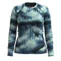 Women's Classic Thermal Merino Base Layer Crew Pacific Blue Floral - ver - 112