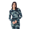 Women's Classic Thermal Merino Base Layer Crew Pacific Blue Floral - ver - 110
