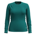 Women's Classic Thermal Merino Base Layer Crew Pacific Blue Floral - ver - 108