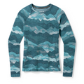 Women's Classic Thermal Merino Base Layer Crew Pacific Blue Floral - ver - 92