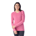 Women's Classic Thermal Merino Base Layer Crew Pacific Blue Floral - ver - 122