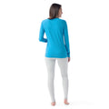Women's Classic Thermal Merino Base Layer Crew Pacific Blue Floral - ver - 131