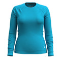 Women's Classic Thermal Merino Base Layer Crew Pacific Blue Floral - ver - 132