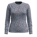 Women's Classic Thermal Merino Base Layer Crew Pacific Blue Floral - ver - 116