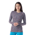 Women's Classic Thermal Merino Base Layer Crew Pacific Blue Floral - ver - 114