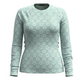 Women's Classic Thermal Merino Base Layer Crew Pacific Blue Floral - ver - 57