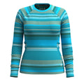 Women's Classic Thermal Merino Base Layer Crew Pacific Blue Floral - ver - 61