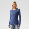 Women's Classic Thermal Merino Base Layer Crew Pacific Blue Floral - ver - 35