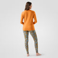 Women's Classic Thermal Merino Base Layer Crew Pacific Blue Floral - ver - 67