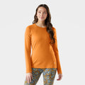 Women's Classic Thermal Merino Base Layer Crew Pacific Blue Floral - ver - 66
