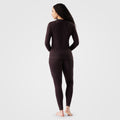 Women's Classic Thermal Merino Base Layer Crew Pacific Blue Floral - ver - 71