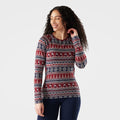 Women's Classic Thermal Merino Base Layer Crew Pacific Blue Floral - ver - 39
