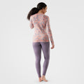 Women's Classic Thermal Merino Base Layer Crew Pacific Blue Floral - ver - 44