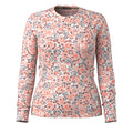 Women's Classic Thermal Merino Base Layer Crew Pacific Blue Floral - ver - 45