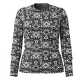 Women's Classic Thermal Merino Base Layer Crew Pacific Blue Floral - ver - 18