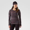 Women's Classic Thermal Merino Base Layer Crew Pacific Blue Floral - ver - 47