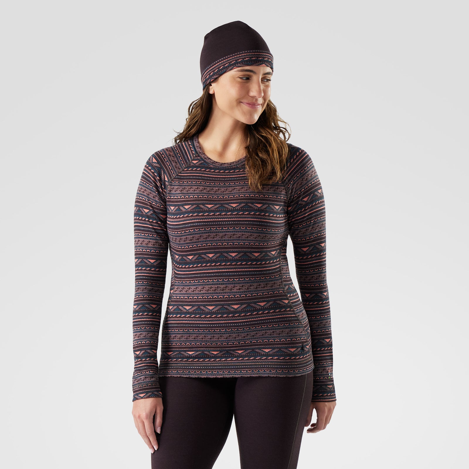 Women's Classic Thermal Merino Base Layer Crew Chalk Violet Heather - ver - 1