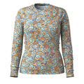 Women's Classic Thermal Merino Base Layer Crew Pacific Blue Floral - ver - 3