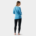 Women's Classic Thermal Merino Base Layer Crew Pacific Blue Floral - ver - 75